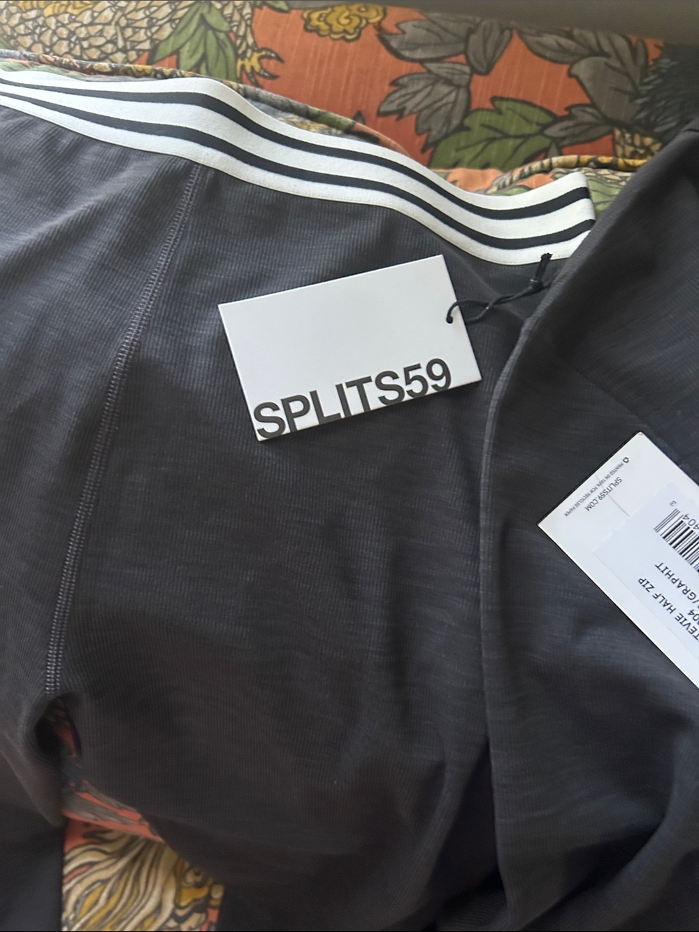 Split 59 Black Zip Mock-Neck Top with Three-Stripe Leggings NWT Make Offer